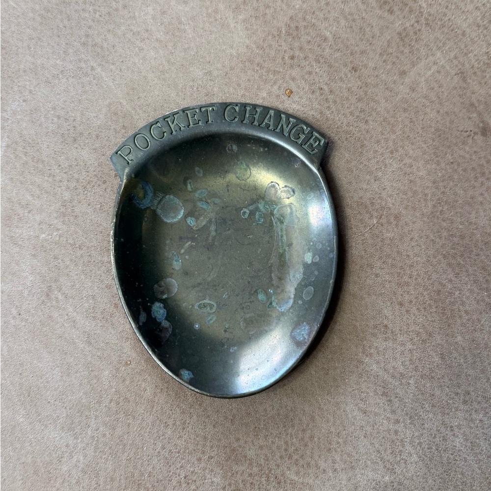 Vintage Brass Pocket Change Dish